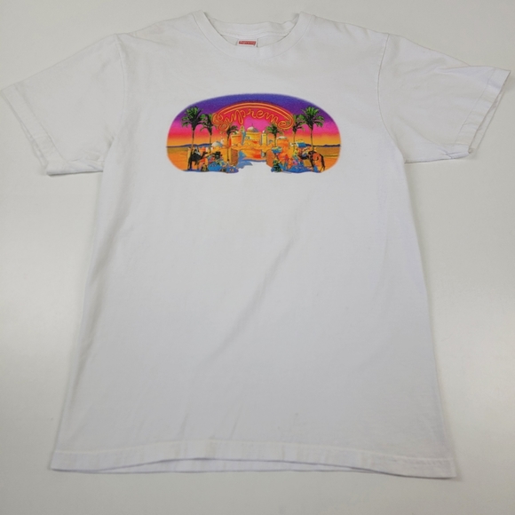 Supreme White Taj Mahal Center Logo Graphic T shirt M - Picture 1 of 8